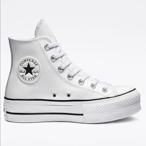 Clean Leather Platform Chuck Taylor White Converse